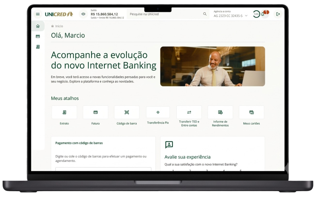 Capa do projeto Internet Banking Unicred